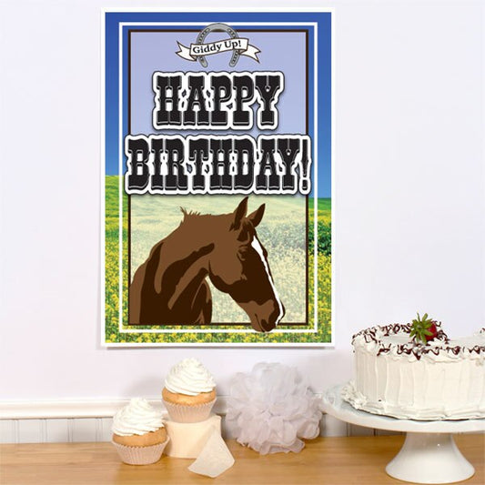 Horse Meadow Birthday Sign, 8.5x11 Printable PDF Digital Download by Birthday Direct
