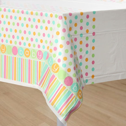 Pastel Baby Shower Table Cover, 54 x 84 inch