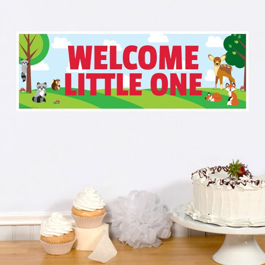Woodland Animals Baby Shower Tiny Banner, 8.5x11 Printable PDF Digital Download by Birthday Direct