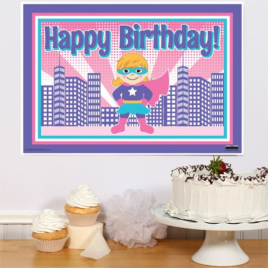 Super Girl Power Party Sign, 8.5x11 Printable PDF Digital Download by Birthday Direct