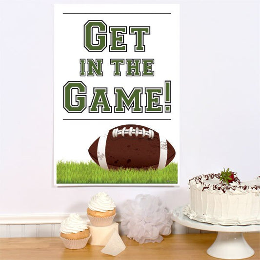 Football Party Sign, 8.5x11 Printable PDF Digital Download by Birthday Direct