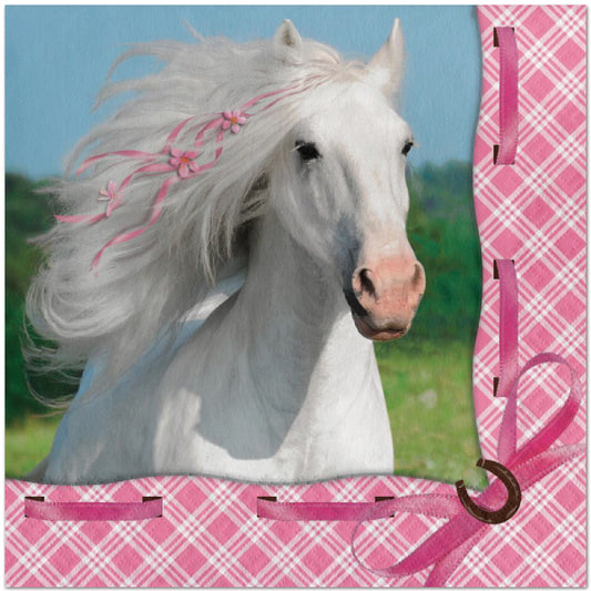 Horse Style Lunch Napkins, 6.5 inch fold, set of 16