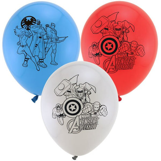 Marvel Avengers Assemble Printed Latex Balloons, 12 inch, 6 count
