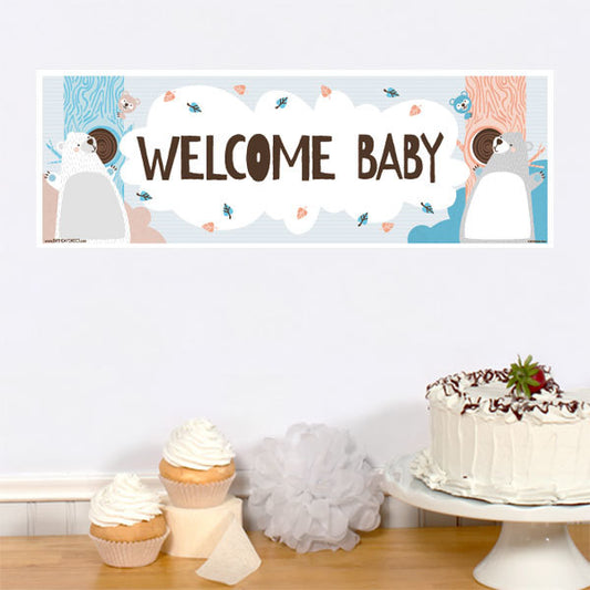 Little Bear Baby Shower Tiny Banner, 8.5x11 Printable PDF Digital Download by Birthday Direct