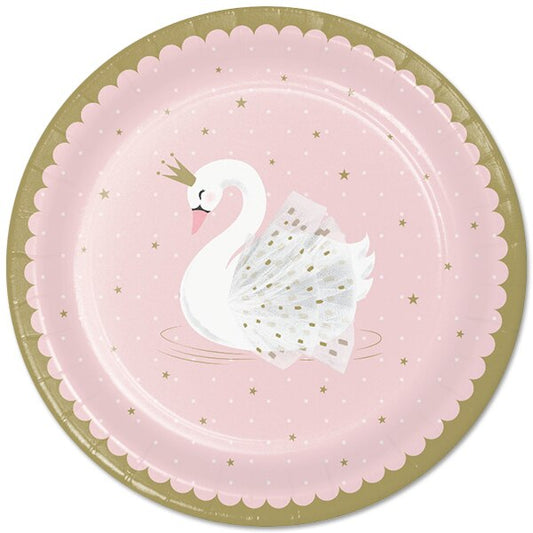 Swan Party Dinner Plates, 9 inch, 8 count