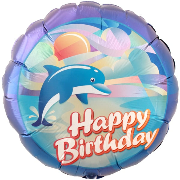 Dolphin Foil Balloon, 18 inch, each