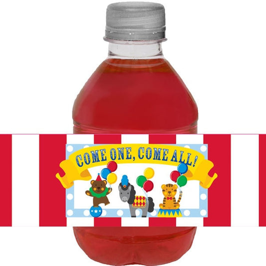 Birthday Direct's Big Top Circus Party Water Bottle Labels