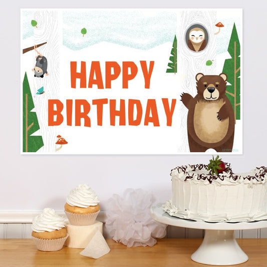 Wild Woodland Birthday Sign, 8.5x11 Printable PDF Digital Download by Birthday Direct