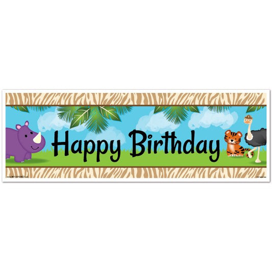 Jungle Animals Birthday Tiny Banner, 8.5x11 Printable PDF Digital Download by Birthday Direct