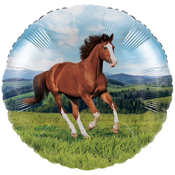 Horse and Pony Happy Birthday Foil Balloon, 18 inch, each