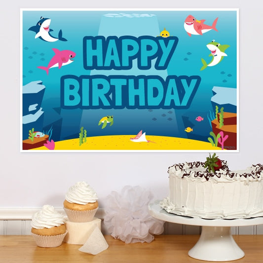 Shark Baby Birthday Sign, 8.5x11 Printable PDF Digital Download by Birthday Direct