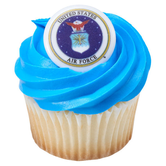 Air Force Rings Cupcake and Favor Rings, decor, set of 24