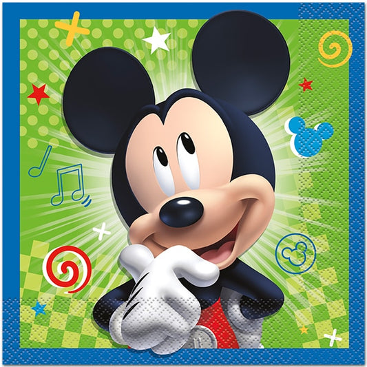 Disney Mickey and Friends Lunch Napkins, 6.5 inch fold, set of 16