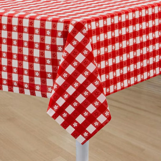 Red and White Gingham Table Cover, 54 x 108 inch