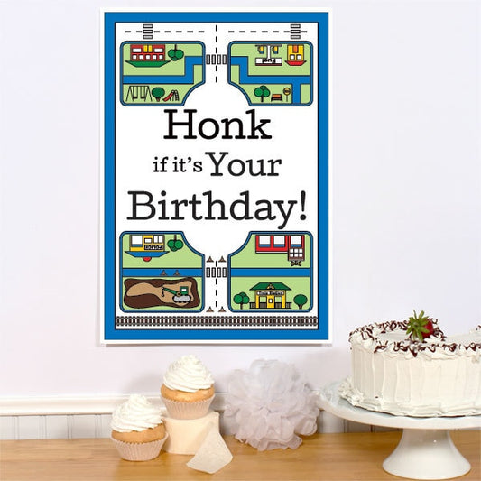 Main Street Party Sign, 8.5x11 Printable PDF Digital Download by Birthday Direct