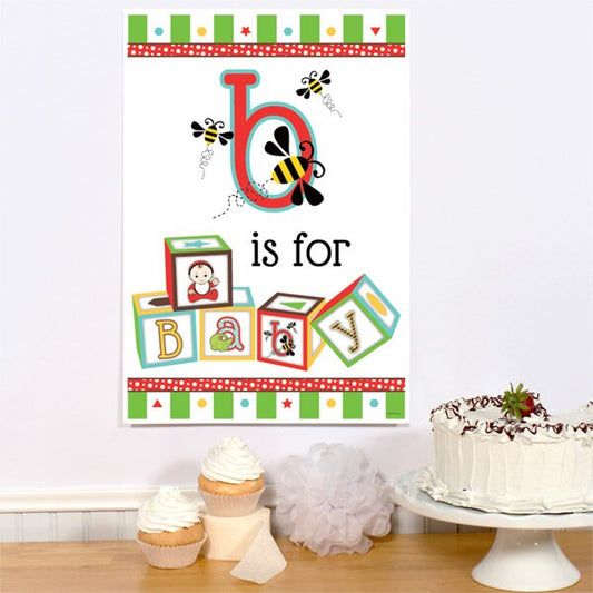 ABC Baby Shower Sign, 8.5x11 Printable PDF Digital Download by Birthday Direct