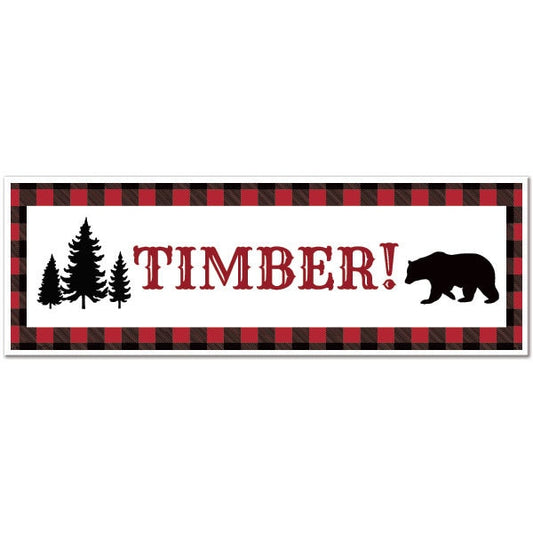 Buffalo Plaid Party Tiny Banner, 8.5x11 Printable PDF Digital Download by Birthday Direct