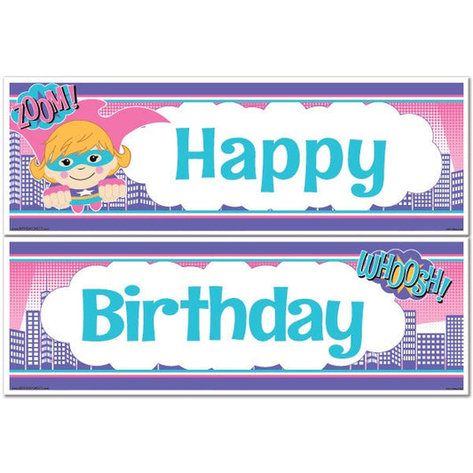 Birthday Direct's Super Girl Power Birthday Two Piece Banners