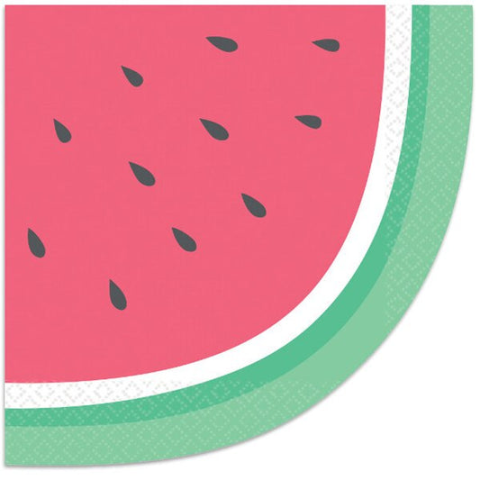Chillin Watermelon  Die-cut Napkins, 6.5 inch fold, set of 16