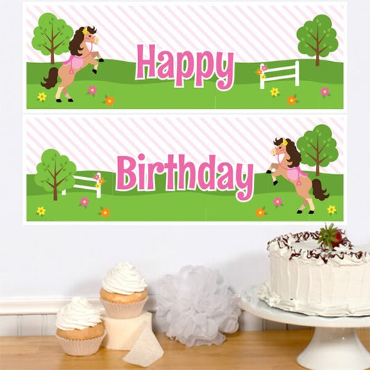 Birthday Direct's Playful Pony Birthday Two Piece Banners