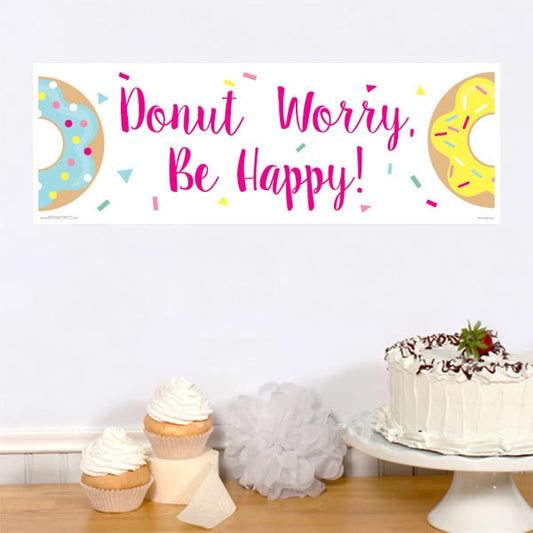 Donut Party Tiny Banner, 8.5x11 Printable PDF Digital Download by Birthday Direct
