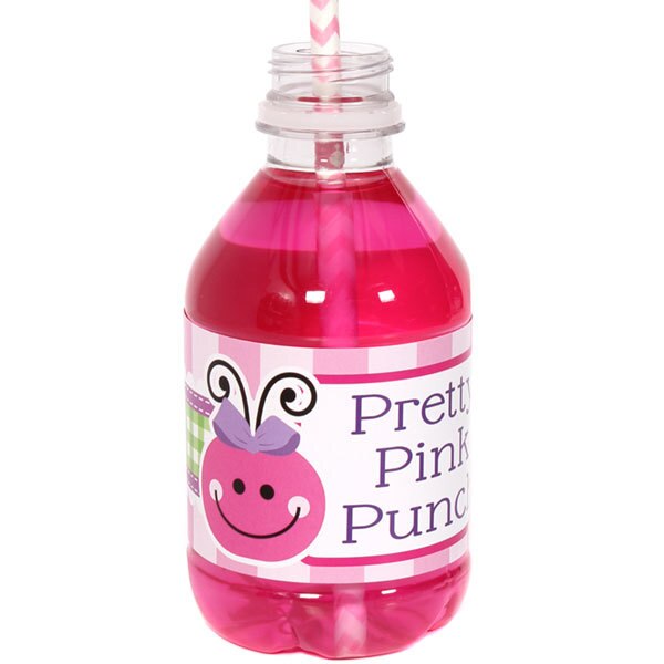 Birthday Direct's Ladybug 1st Birthday Pink Water Bottle Labels