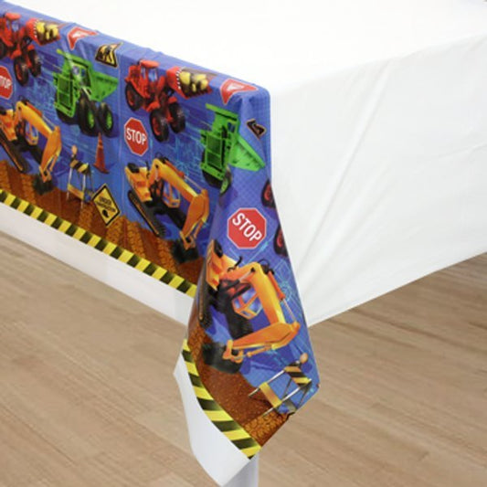 Construction Trucks Table Cover, 54 x 108 inch