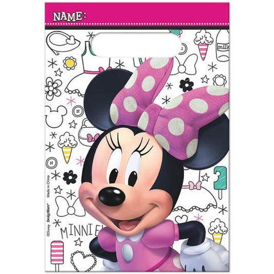 Disney Minnie Mouse Loot Bags, 6.5 x 9 inch, 8 count