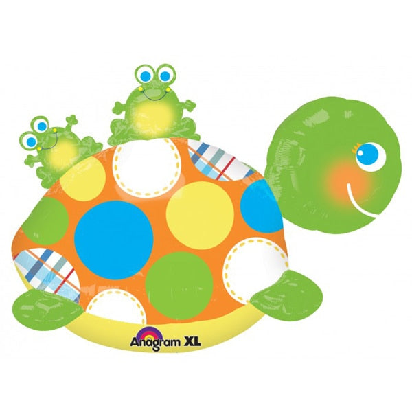Frog and Turtle Party Ultra shape Foil Balloon, 29 x 20 inch, each