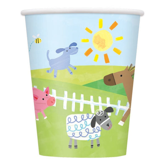 Farm Barnyard Cups, 9 oz, 8 ct