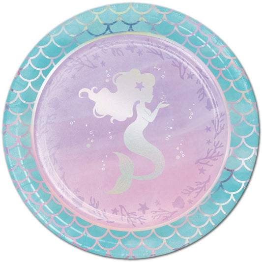 Mermaid Shine Dinner Plates, 9 inch, 8 count