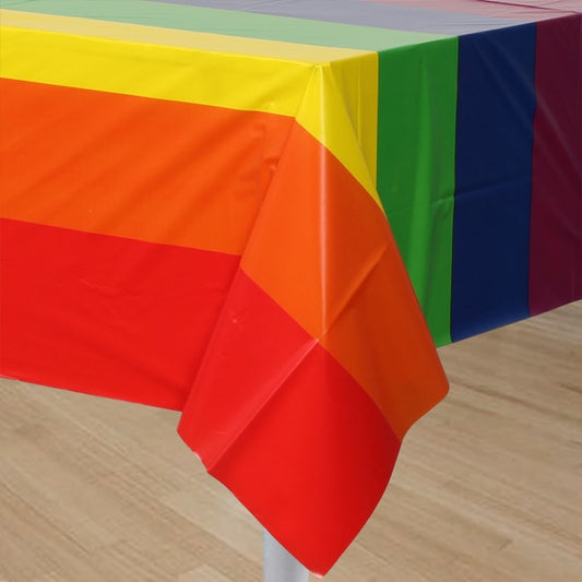 Rainbow Party Table Cover, 54 x 108 inch