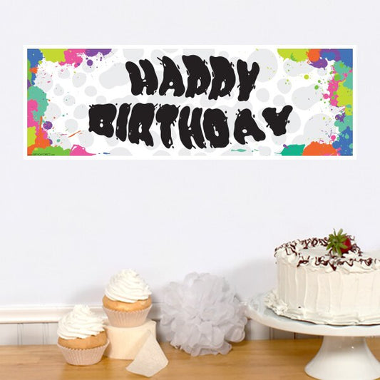 Paintball Birthday Tiny Banner, 8.5x11 Printable PDF Digital Download by Birthday Direct