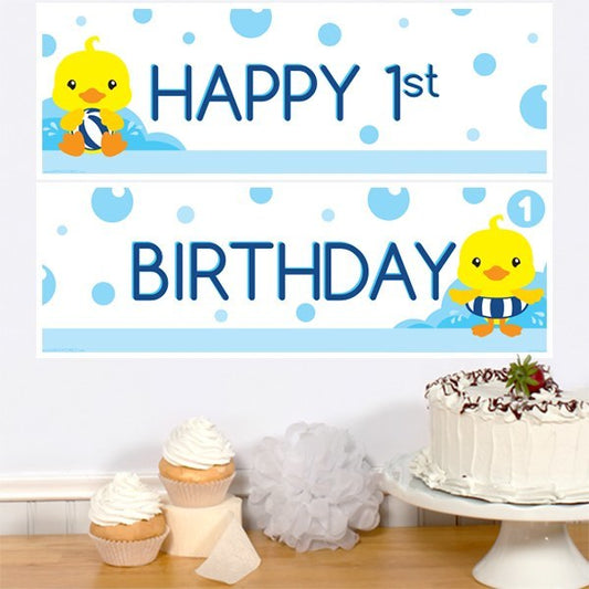 Little Ducky 1st Birthday Tiny Banner, 8.5x11 Printable PDF Digital Download by Birthday Direct