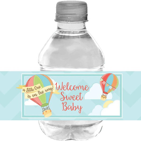 Birthday Direct's Hot Air Balloon Baby Shower Water Bottle Labels