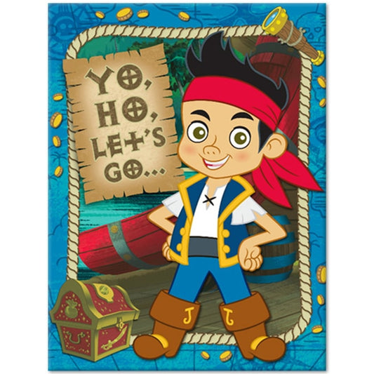 Jake and the Never Land Pirates Invitations, Fill In with Envelopes, 4 x 5 in, 8 ct