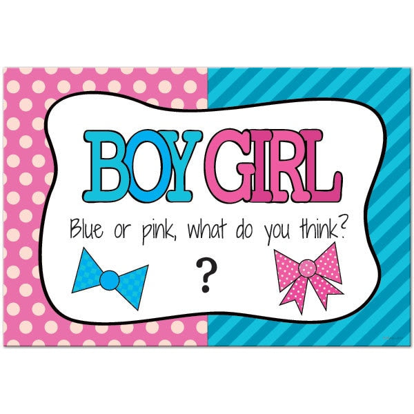 Bow or Bowtie Gender Reveal Sign, 8.5x11 Printable PDF Digital Download by Birthday Direct