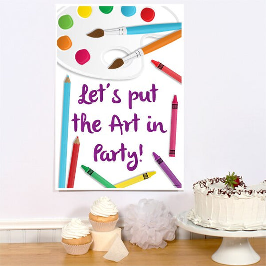 Art Party Sign, 8.5x11 Printable PDF Digital Download by Birthday Direct