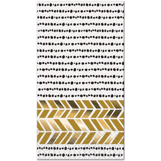 Gold and Black Cocktail Party Guest Towels, 8 x 4.5 inch, set of 16