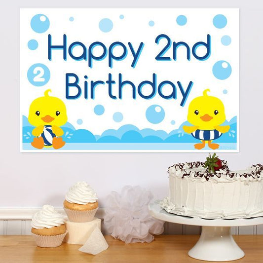 Little Ducky 2nd Birthday Sign, 8.5x11 Printable PDF Digital Download by Birthday Direct