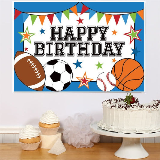 Little Sport Birthday Sign, 8.5x11 Printable PDF Digital Download by Birthday Direct