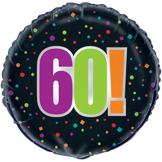 Birthday Cheer 60th Foil Balloon, 18 inch, each