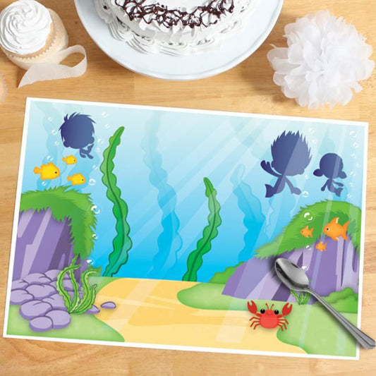 Bubble Baby Mermaids Party Placemat, 8.5x11 Printable PDF Digital Download by Birthday Direct