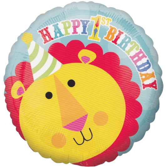 Fisher Price Circus Lion 1st Birthday Foil Balloon, 18 inch, each