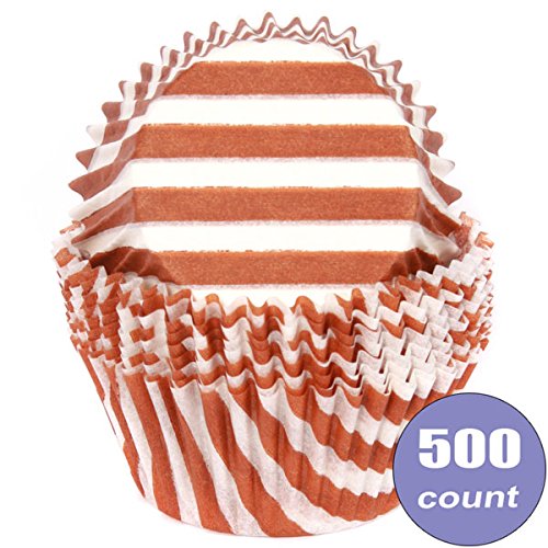 Cupcake Standard Size Greaseproof Paper Baking Cup Brown Stripe, standard, 500 count