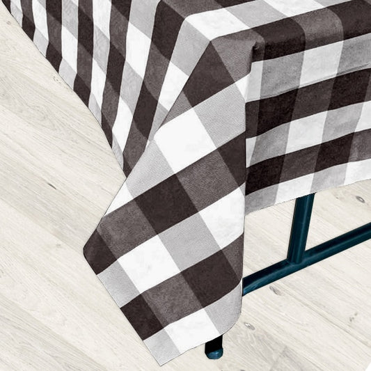 Black and White Checkered Table Cover, 54 x 108 inch