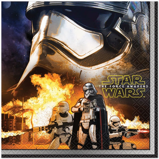 Star Wars The Force Awakens Lunch Napkins, 6.5 inch fold, set of 16