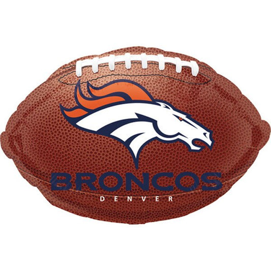 NFL Football Denver Broncos Football Foil Balloon, 18 inch, each