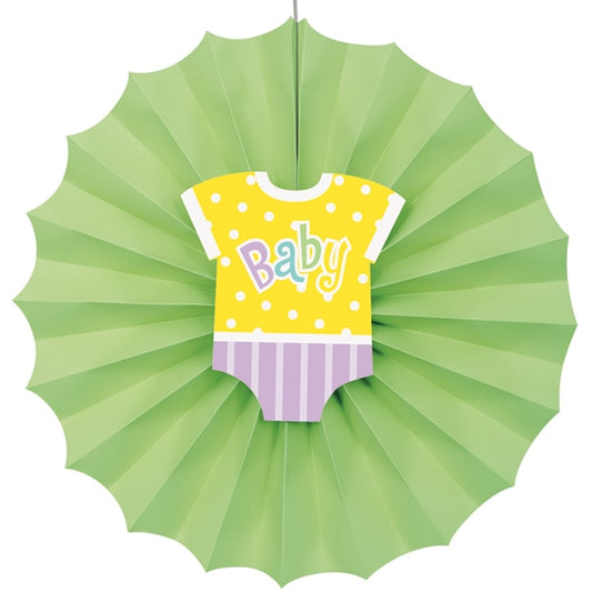 Baby Shower Paper Fan, 12 inch, each