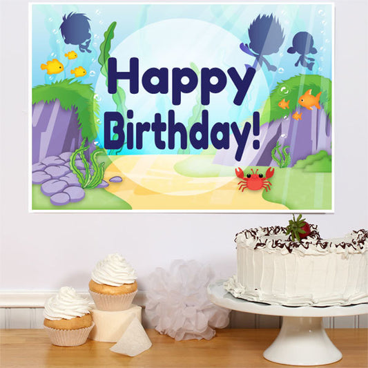 Bubble Baby Mermaids Birthday Sign, 8.5x11 Printable PDF Digital Download by Birthday Direct